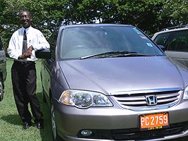 SUV with driver
